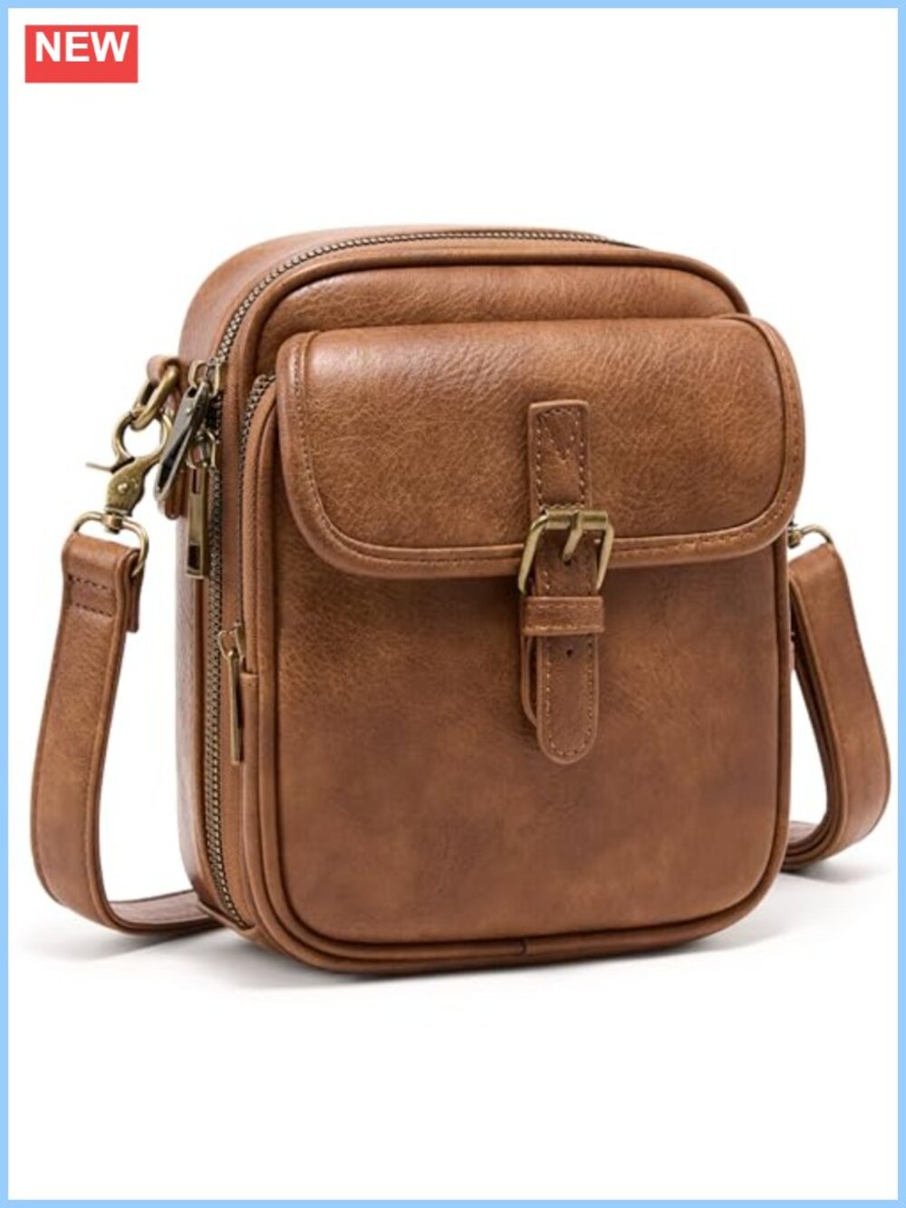 Small Crossbody Bag Vegan Leather Messenger Anti-Theft Shoulder Purse